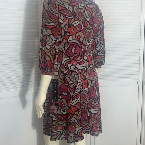 NWT Vintage Floral Psychedelic Print Mod Dress Medium - Picture 6 of 15